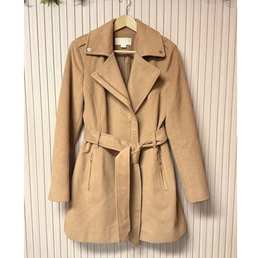 Michael Michael Kors Belted Wrap Coat Camel Women’s Size M